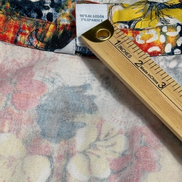 City Blues Artsy Bright Retro Floral Print Zip Jacket Colorful Lightweight XL - Picture 7 of 14